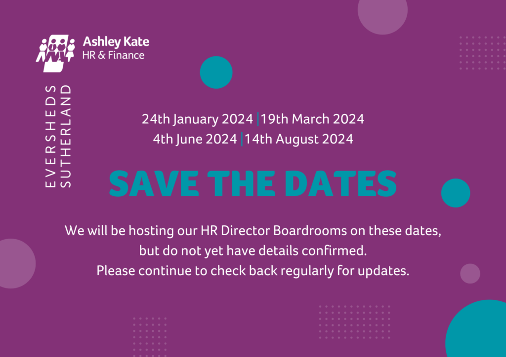 Save the Dates - HR Director Boardrooms
